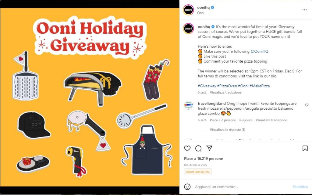 Ooni Holiday Giveaway: leave a comment