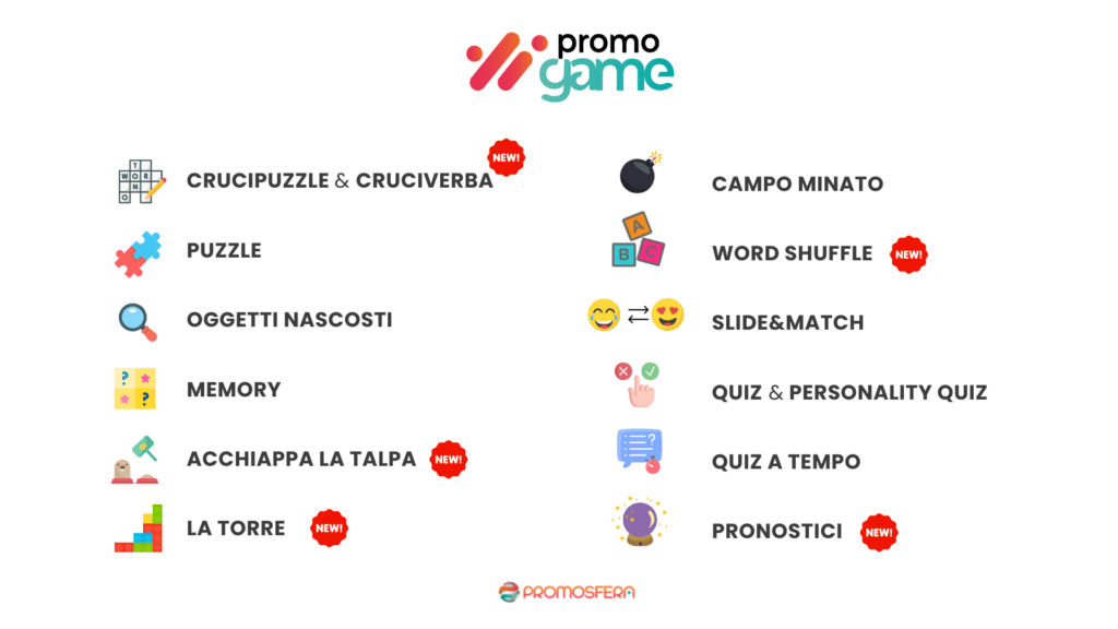 PROMOGAME PROMOSFERA tutti gli advergame per le tue promozioni