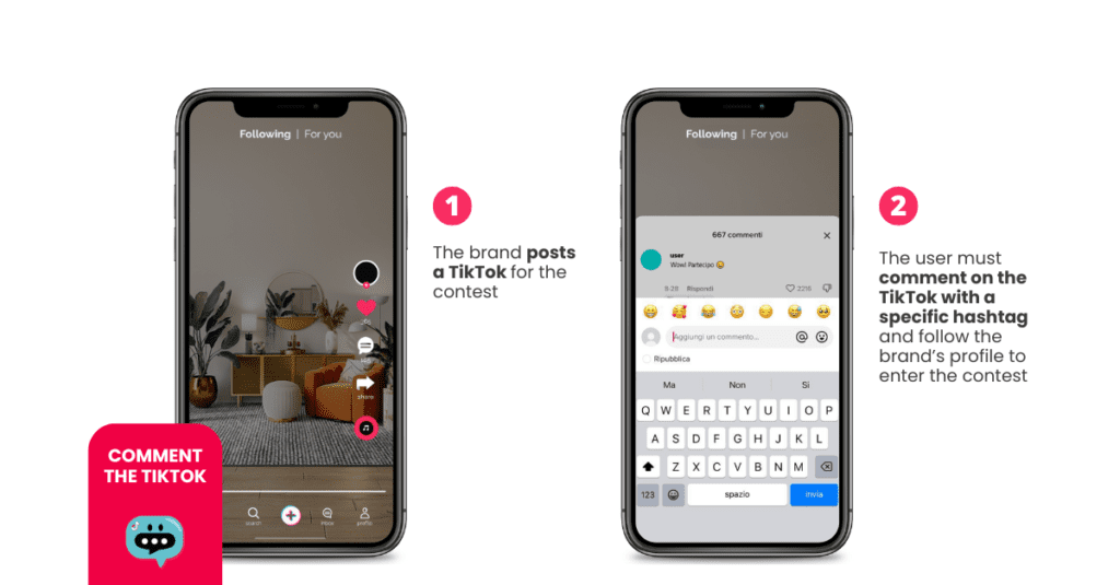 How does the “Comment on the TikTok” contest work?